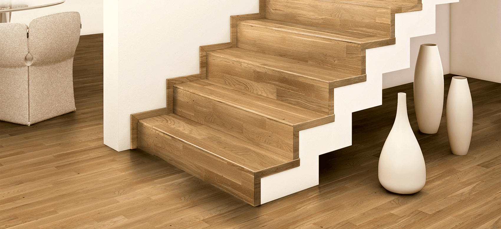 Treppe passend zum Parkettboden